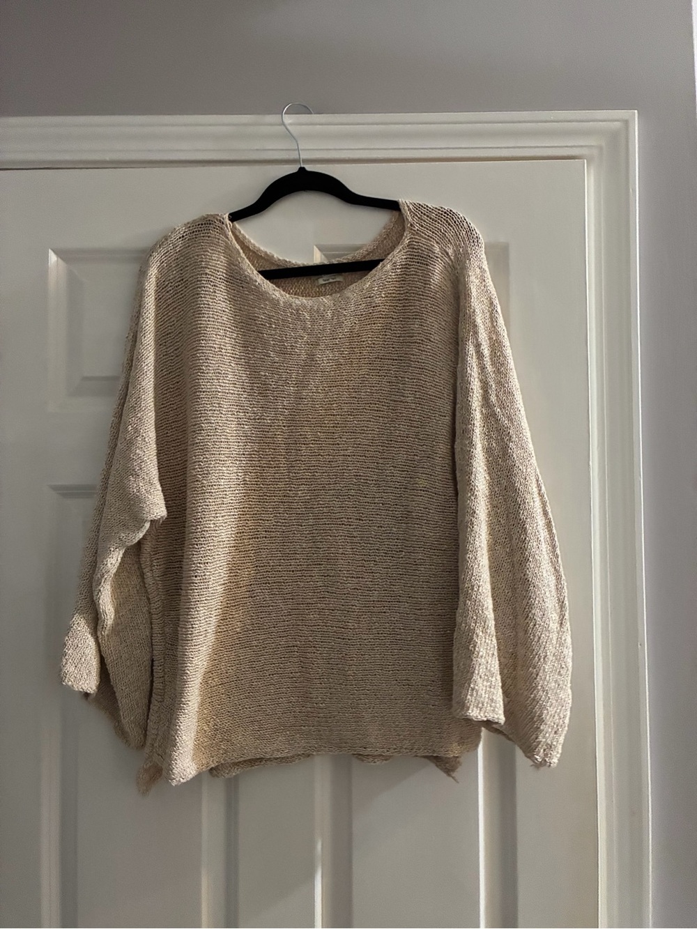 Zara Light Beige Scoop Neck Knit Sweater
